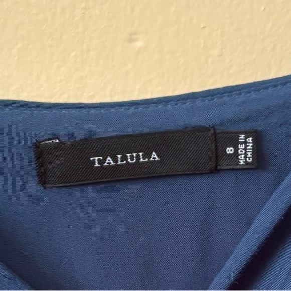 Aritzia| Talula Lipinski Teal Soft V Neck Fit Flare Mini Skater Swing Dress Sz 8 - Picture 6 of 7